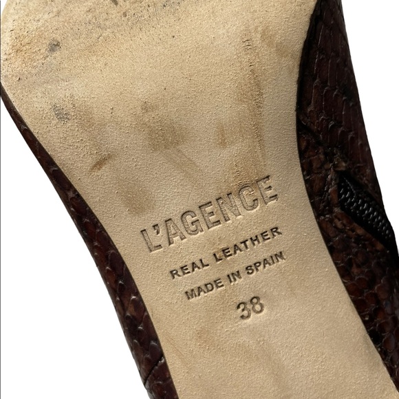 L’Agence | Aimée Bootie in Brown Snake 38 - Picture 2 of 11